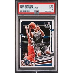 2023-24 Panini Donruss Anthony Edwards Timberwolves Graded PSA 9 MINT - POP 2
